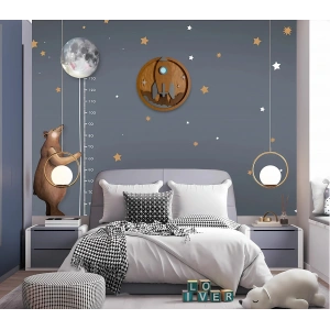 Roket Temalı Katmanlı Ahşap Duvar Dekoru