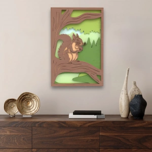 Sincap Temalı Katmanlı Ahşap Duvar Dekoru