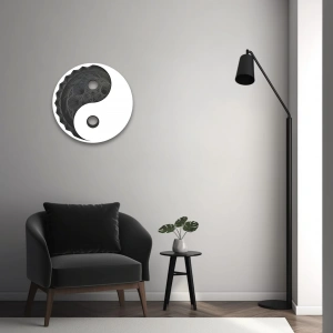 Yin Yang Temalı Katmanlı Ahşap Duvar Dekoru