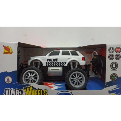 80022  Uzaktan Kumandalı Jumbo Wheels Usb Şarjlı Işıklı Polis Arabası 1:18