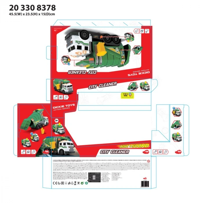 203308378 Dickie, Sesli ve Işıklı Şehir Temizleyici 35 cm