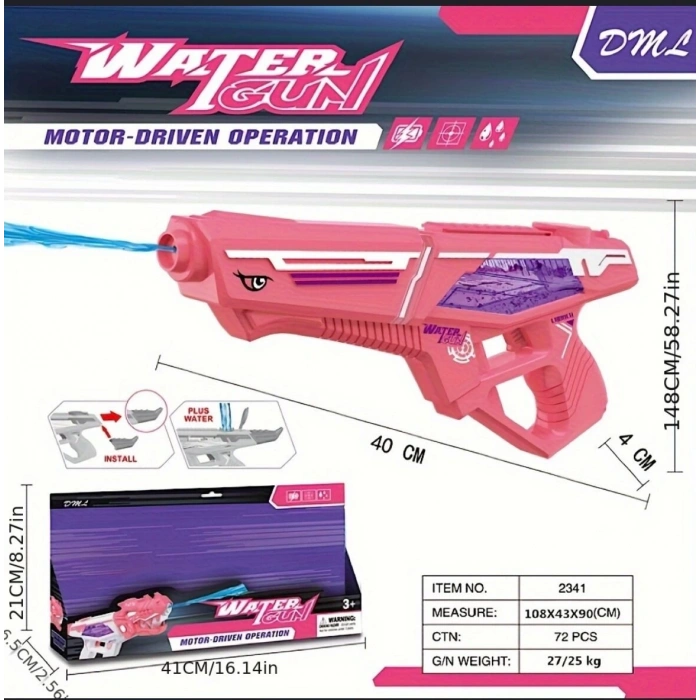 2303 Elektrikli Su Tabancası -Gepettoys (Sadece pembe rengi kalmıştır)