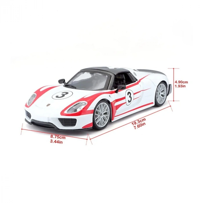 28009 Burago Porsche 918 Spyder 1:24 Model Araba -Sunman