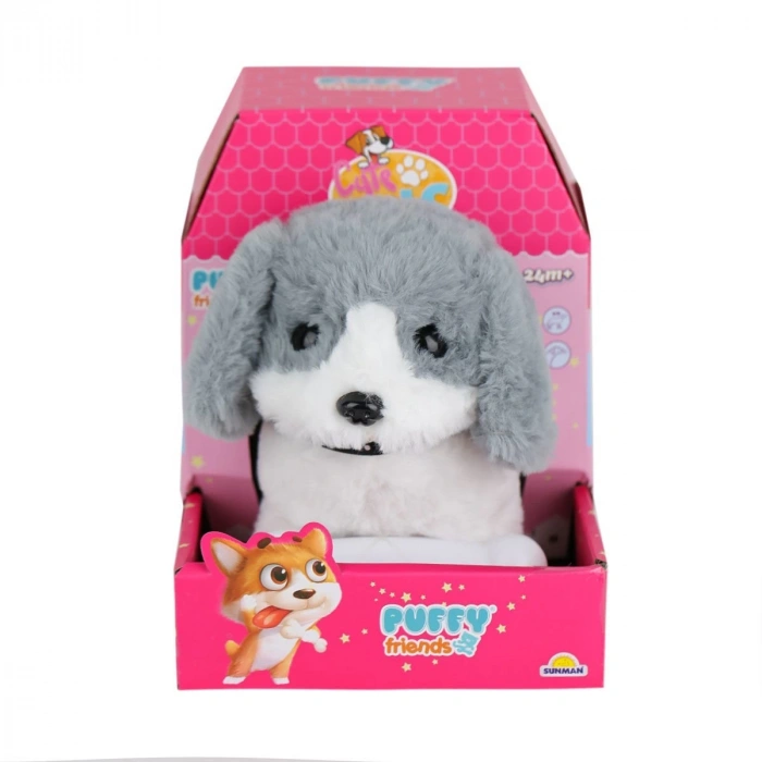 4247 Sesli Hareketli Peluş Köpek Gri -Sunman