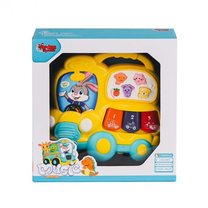 JLG-855-63A Işıklı ve Müzikli Otobüs Bebek Piano -Vardem Oyuncak