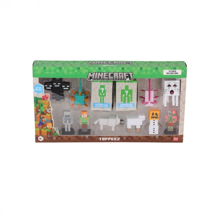 PMI MC2080 Minecraft 3D Figür Toppeez 12li Delüks Set