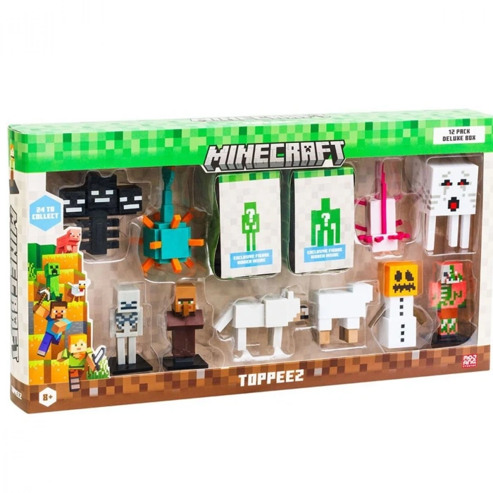 PMI MC2080 Minecraft 3D Figür Toppeez 12li Delüks Set