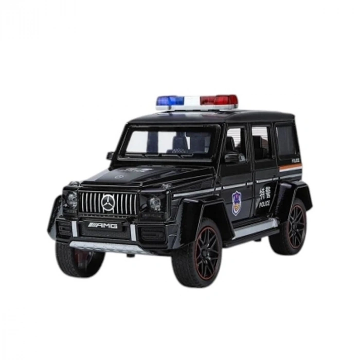 XHD-B2433 -Vardem  Çek Bırak Işıklı ve Sesli G Polis Metal Jeep 1:24