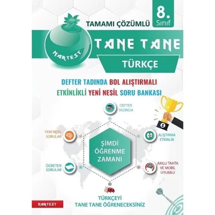 Nartest 8.Sınıf Yeşil Tane Tane Türkçe Soru Bankası