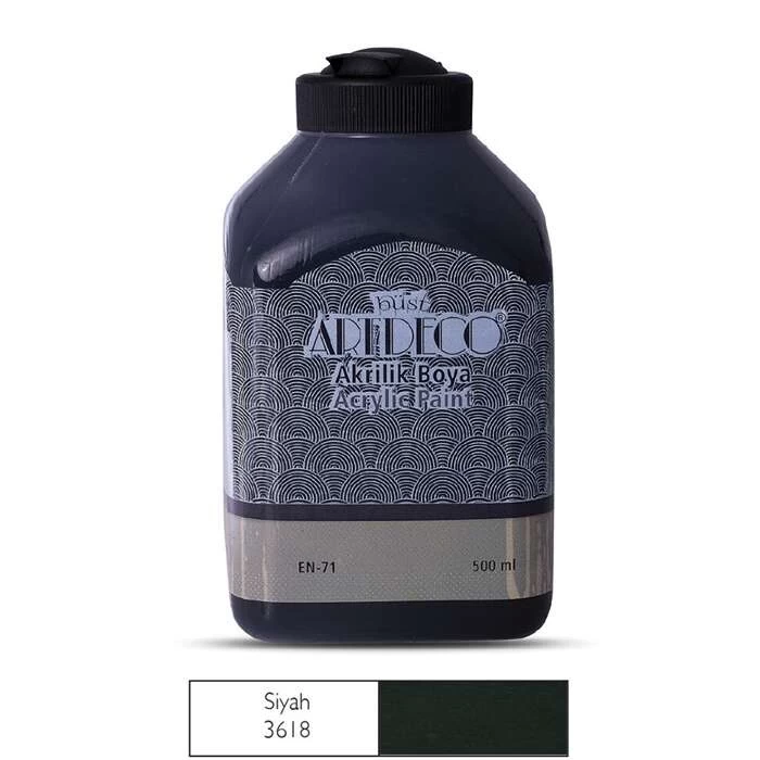 Artdeco Akrilik Boya 500 Ml Siyah Lv-Y-70-3618