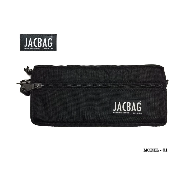 Jacbag Dual Zıp İki bölmeli Kalem Kutu Siyah Renk Jac-35