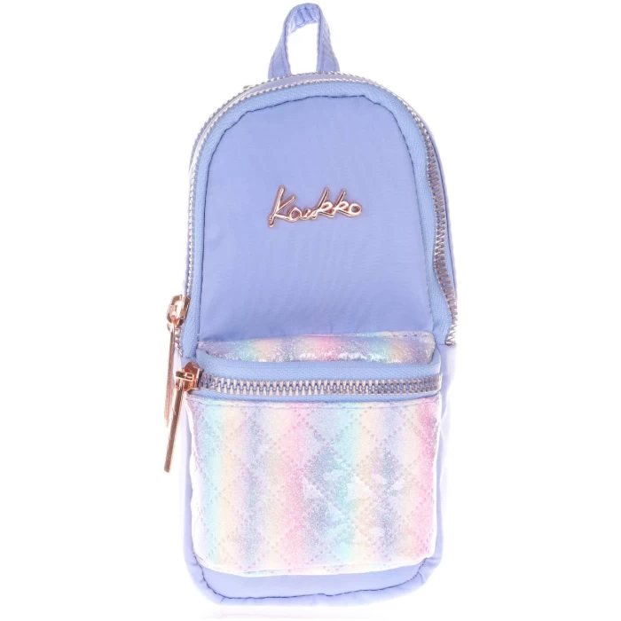 Kaukko Bright Junıor Bag Kalem Çantası Kapitone Floral Mavi K2465