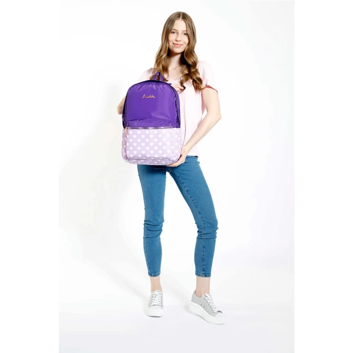 Kaukko Soft Floral Sırt Çantası Purple K1492