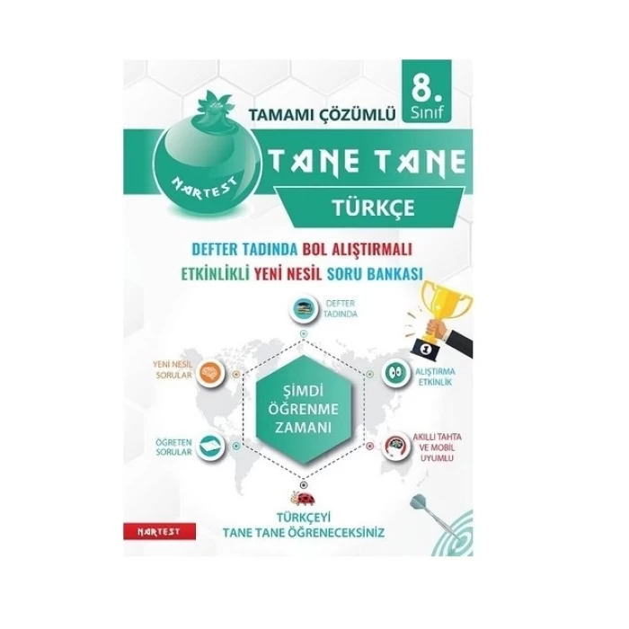 Nartest 8.Sınıf Yeşil Tane Tane Türkçe Soru Bankası