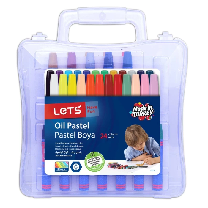 Lets 24 Renk Pastel Boya Plastık Çantalı / Lk-24