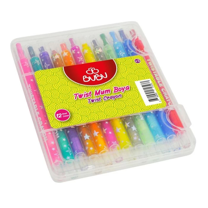 Bu-Bu 12 Renk Twıst Crayon Pvc Kutu Bu-Bu-Cr0001