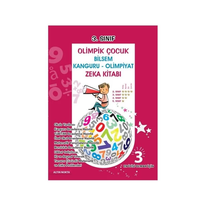 Altınnokta 3.Sınıf Olimpik Çocuk Bilsem - Kanguru - Olimpiyat Zeka Kitabı Tamamı Çözümlü