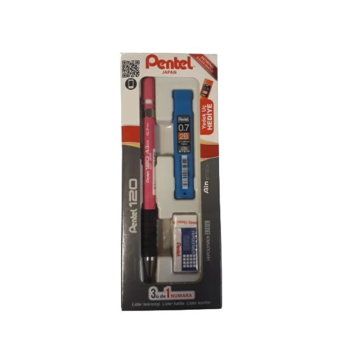 Pentel A317-3CS 3lü 0,7mm Takım Versatil+Silgi+Uç Krm Renk