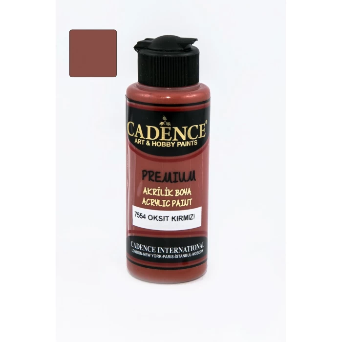 Cadence 120 Ml Su Bazlı Premiım Akrilik Boya 7554 Oksit Kırmızı