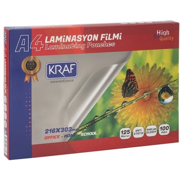 Kraf Laminasyon Filmi Parlak A4 125mic 100 Lü 2124