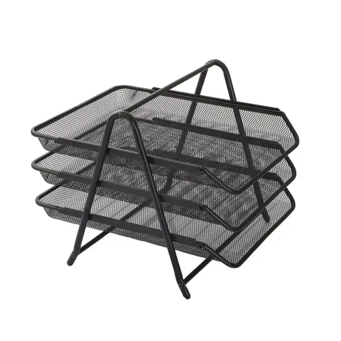 Kraf Evrak Rafı 3 Lü Telli 460g Siyah+gri