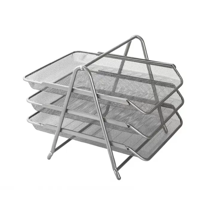 Kraf Evrak Rafı 3 Lü Telli 460g Siyah+gri