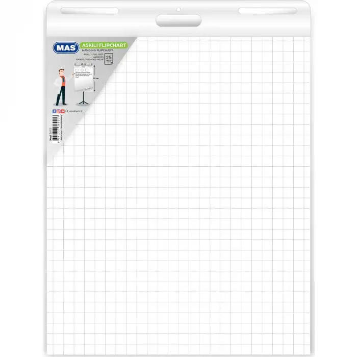 Mas Flipchart Askılı 64x90 Kareli 25 Yp 3692