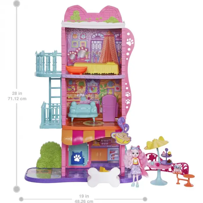 Mattel Enchantımals Şehir Evi Ve Kafe Oyun Seti Mtl-Hhc18