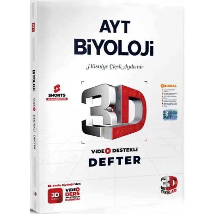 3D Ayt Biyoloji Video Destekli Defter Vdd 2024-25