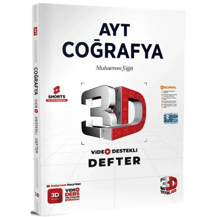 3D Ayt Coğrafya Video Destekli Defter Vdd 2025-26