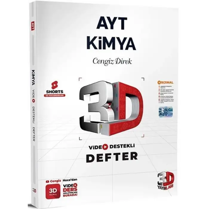 3D Ayt Kimya Video Destekli Defter 2025-26