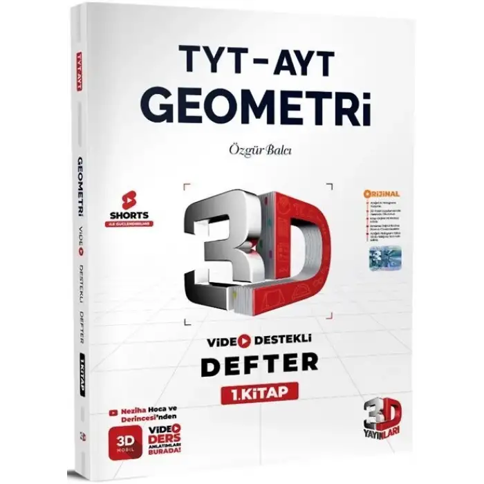 3D Tyt-Ayt Geometri Video Destekli Defter 1.Kitap 2025-26