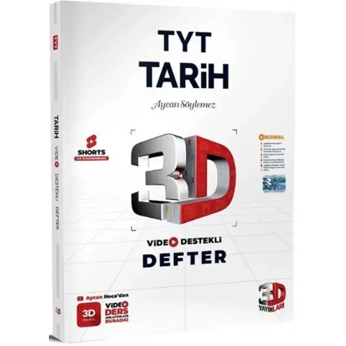 3D Tyt Tarih Video Destekli Defter 2025-26