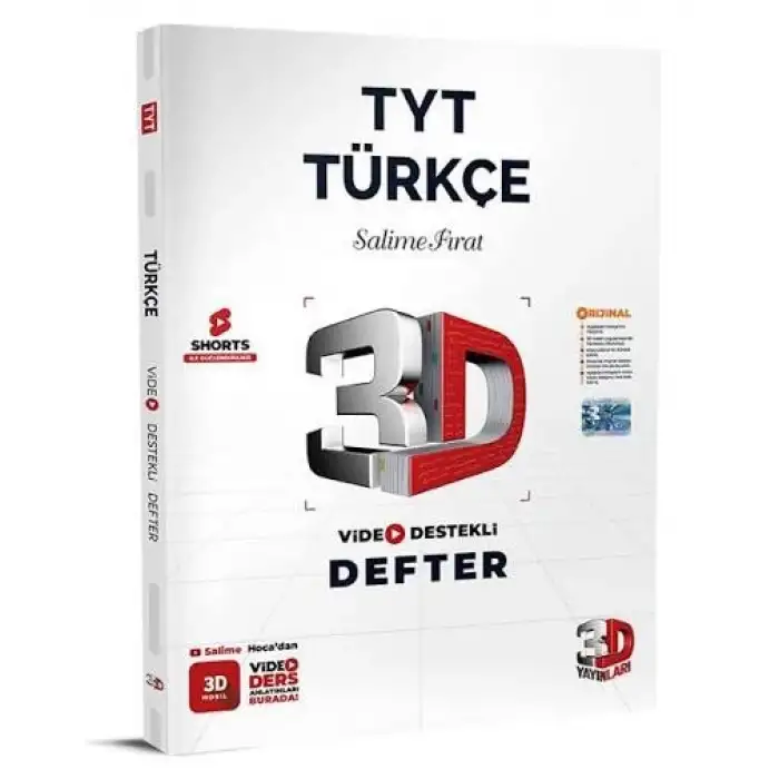 3D Tyt Türkçe Video Destekli Defter Vdd 2026-27
