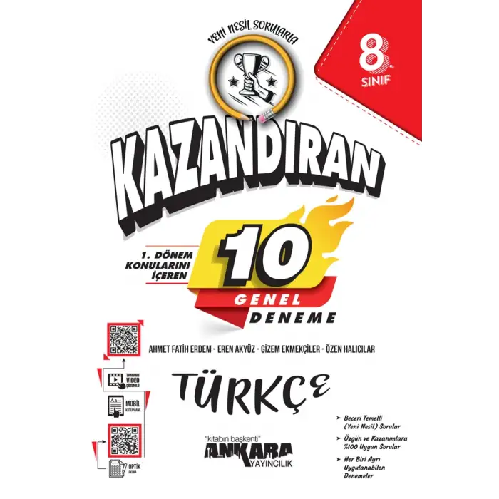 Ankara 8.Sınıf Kazandıran 1 Dönem Türkçe 10 Genel Deneme