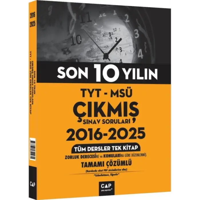 Çap Tyt Msü Son 10 Yılın Çıkmış Soruları 2016 2025