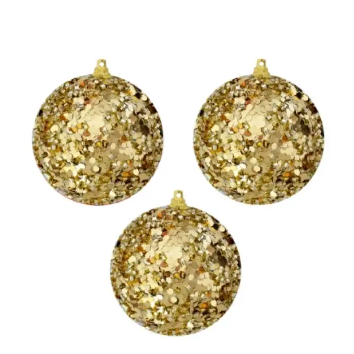 Hilal Yılbaşı Ağaç Süsü Pullu Toplar 3 Lü