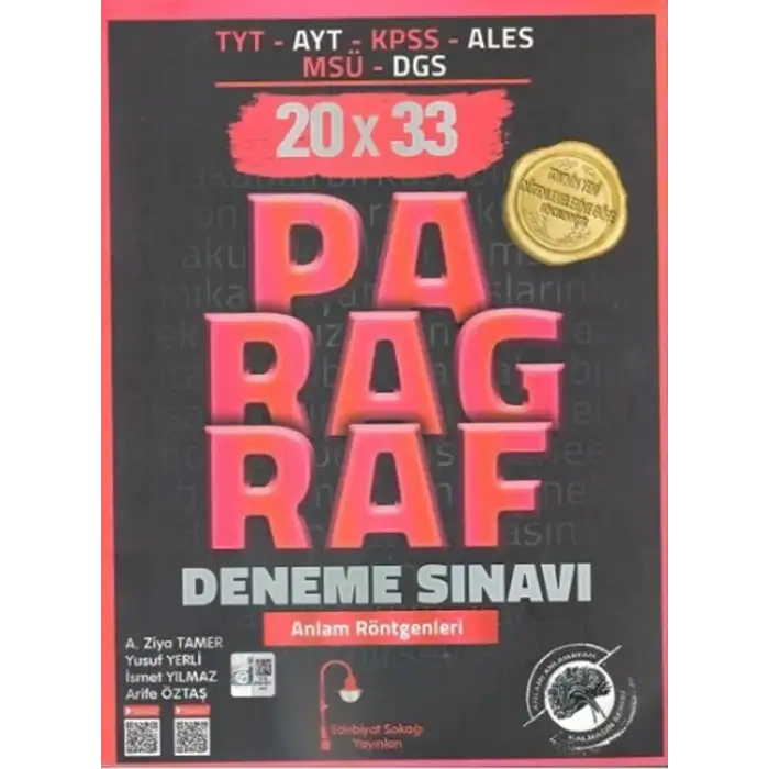 Edebiyatsokağı TYT-AYT 20X33 Deneme Paragraf 2024