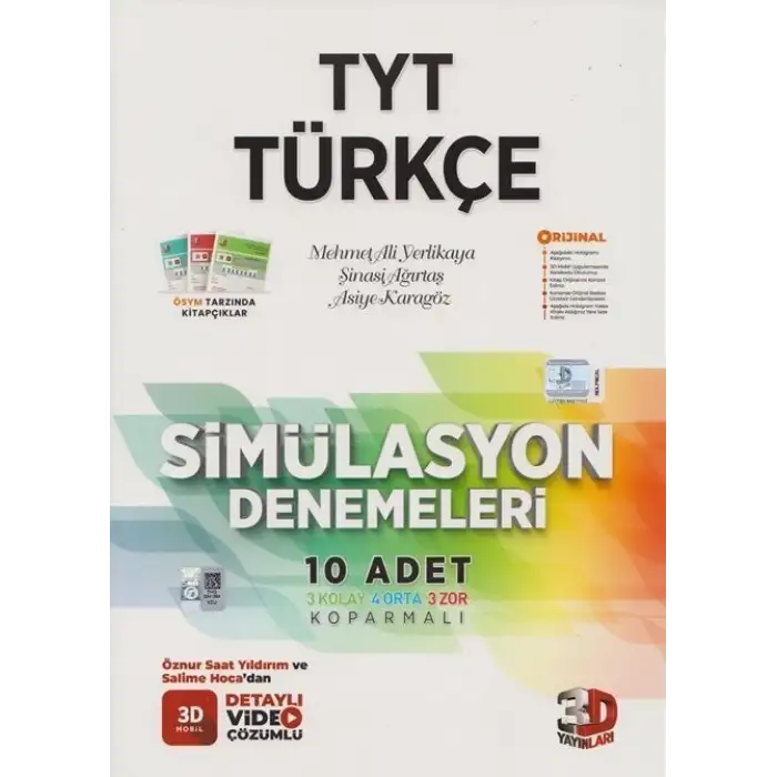 3D Tyt Türkçe Simülasyon Deneme 10 Lu 2025-26