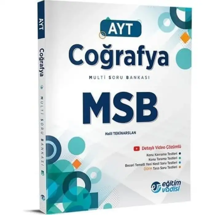 Eğitimvadisi Ayt Coğrafya Multi Soru Bankası Msb 2023