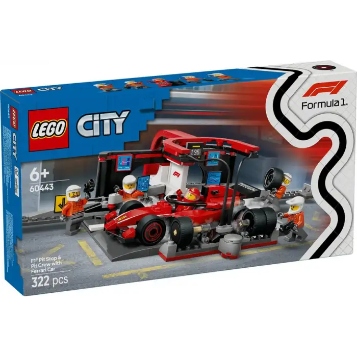 Lego City 60443 Ferrari Arabalı F1 Pit Stop Ve Pit Ekibi