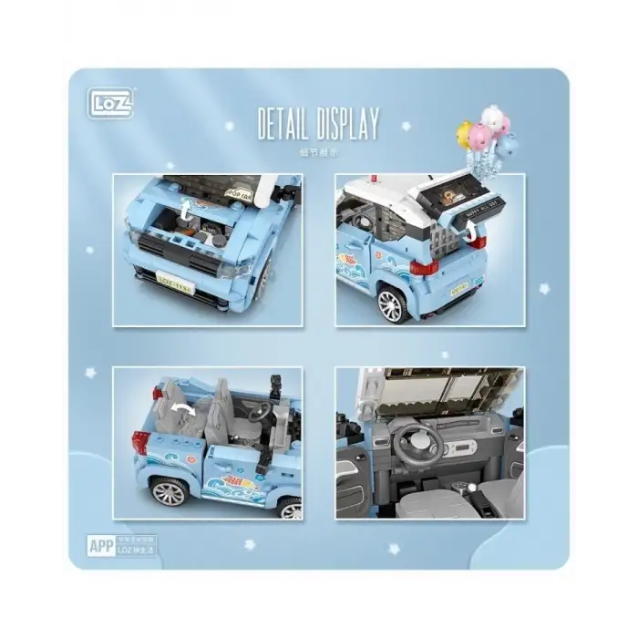 Loz Block Oyuncak Mavi Balon Arabası 875 Parça