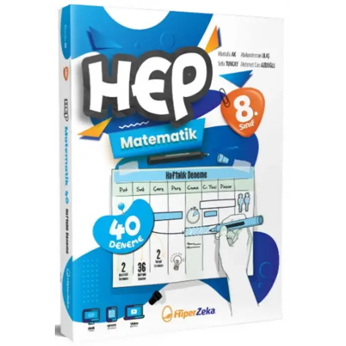 Hiperzeka 8.Sınıf Hep Matematik 40 Haftalık Deneme 2025-26
