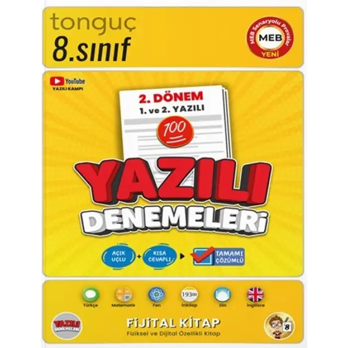 Tonguç 8.Sınıf Yazılı Denemeleri 2. Dönem 1 Ve 2. Yazılı 2024-25