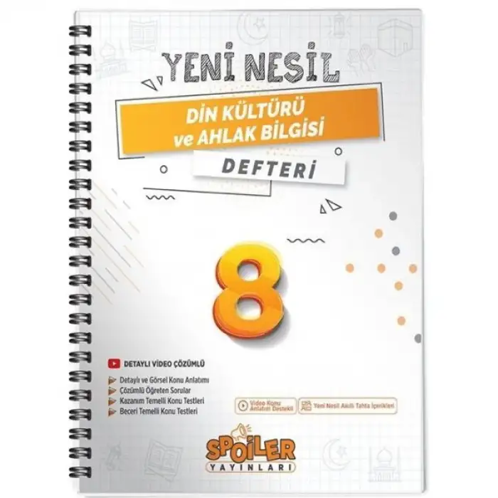 Spoiler 8.Sınıf Din Kültürü Defter 2024-25