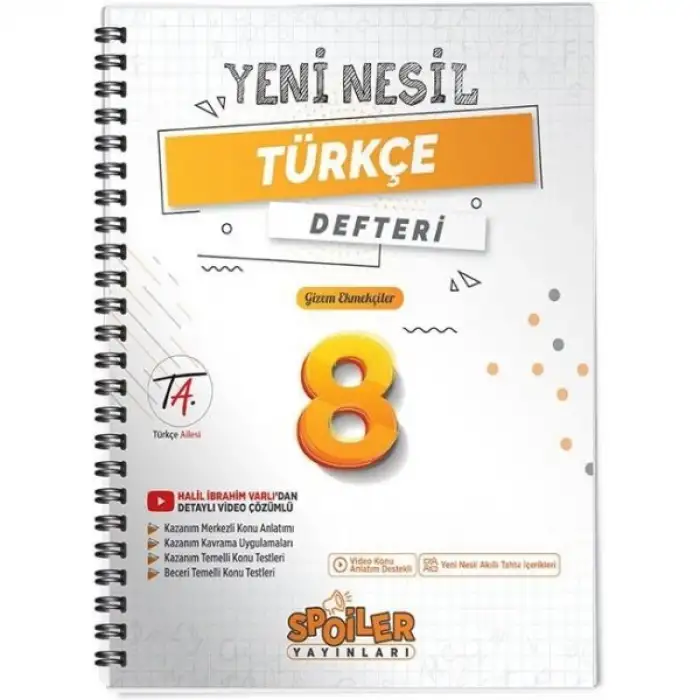 Spoiler 8.Sınıf Türkçe Defter 2024-25