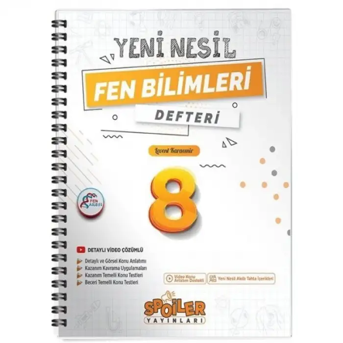 Spoiler 8.Sınıf Fen Bilimleri Defter 2024-25