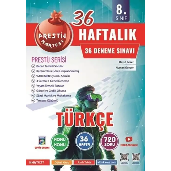Nartest 8.Sınıf Türkçe 36 Haftalık Deneme 2025-26