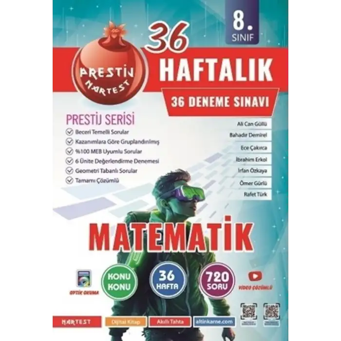 Nartest 8.Sınıf Matematik 36 Haftalık Deneme 2025-26