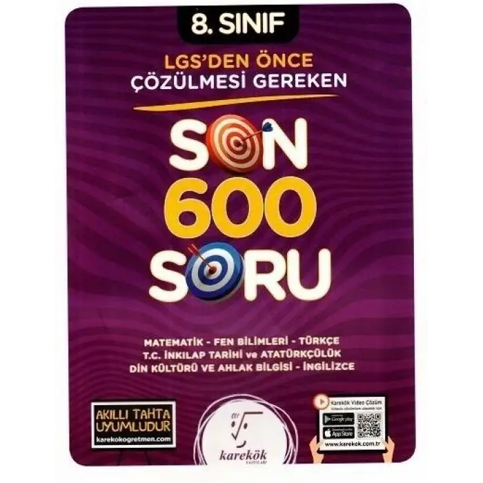 Karekök 8.Sınıf Lgs Son 600 Soru 2024